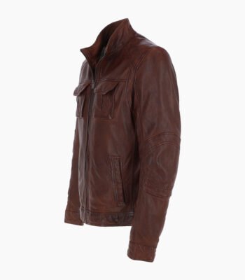 Men's Leather Jacket Brown Austin