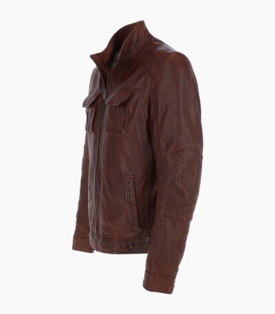 Men's Leather Jacket Brown Austin