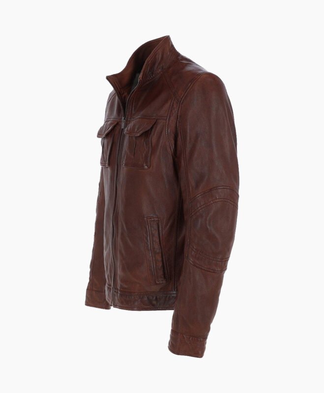 Men's Leather Jacket Brown Austin