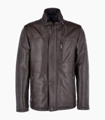 Men's Leather Jacket Dark Brown Houston