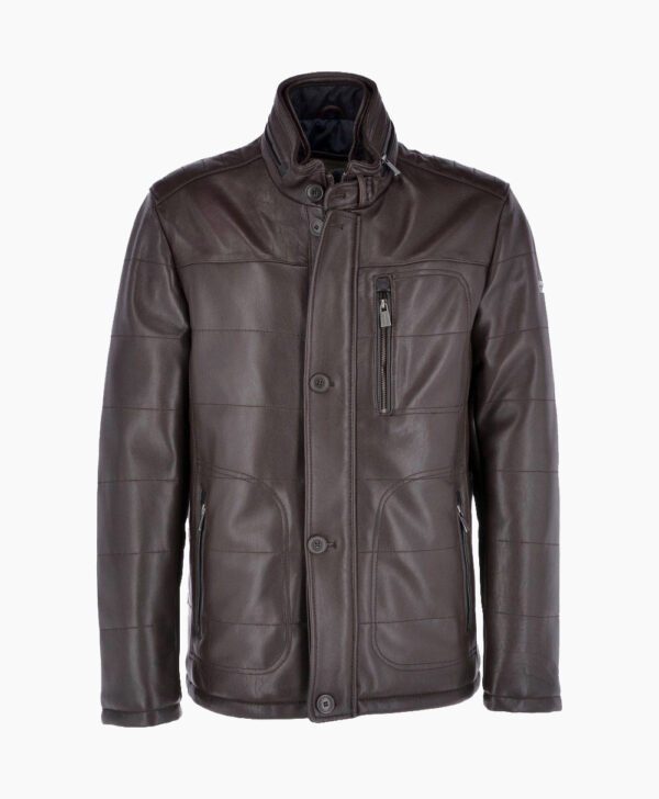 Men's Leather Jacket Dark Brown Houston