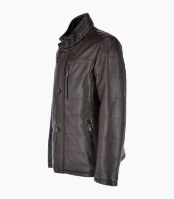 Men's Leather Jacket Dark Brown Houston