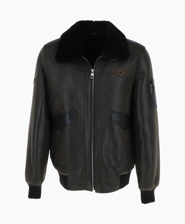 Men's Sheepskin Pilot Jacket Antique Air Force