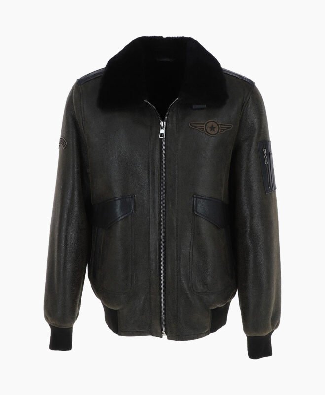 Men's Sheepskin Pilot Jacket Antique Air Force