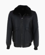Men's Sheepskin Pilot Jacket Black Air Force