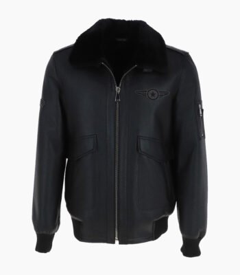 Men's Sheepskin Pilot Jacket Black Air Force