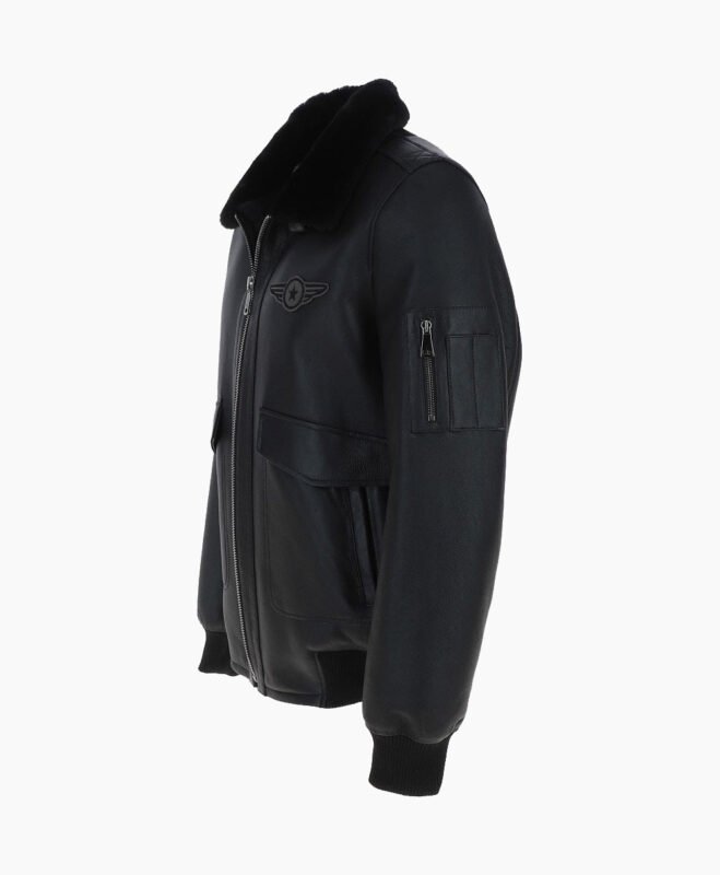 Men's Sheepskin Pilot Jacket Black Air Force