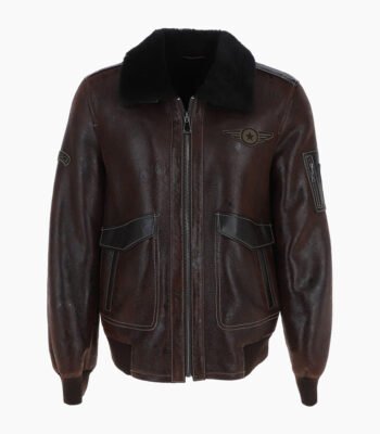 Men's Sheepskin Pilot Jacket Brown Air Force