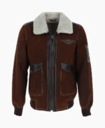 Men's Sheepskin Pilot Jacket Buff Brown Air Force