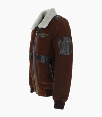Men's Sheepskin Pilot Jacket Buff Brown Air Force