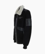 Men's Sheepskin Pilot Jacket Black Cream Air Force