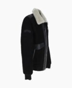 Men's Sheepskin Pilot Jacket Black Cream Air Force