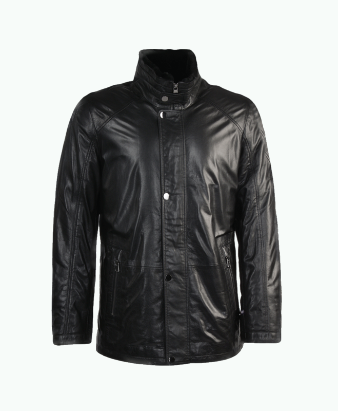 Men's Lambskin and Sheepskin Coat Black Tucson