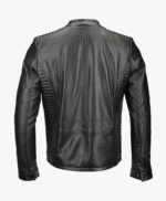 Men's Leather Biker Jacket Black Detroit