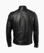 Men's Leather Biker Jacket Black Milwaukee
