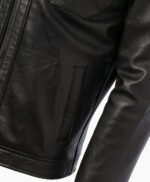Men's Leather Biker Jacket Black Milwaukee