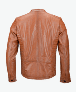 Men's Leather Biker Jacket Tan Detroit