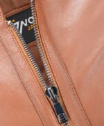 Men's Leather Biker Jacket Tan Detroit