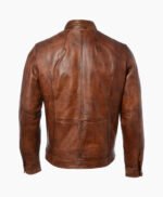 Men's Leather Biker Jacket Tan Milwaukee