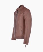 Men's Leather Biker Jacket Tan Seattle