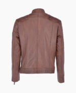 Men's Leather Biker Jacket Tan Seattle