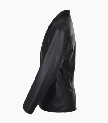Men's Leather Blazer Black Boston