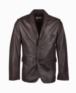Men's Leather Blazer Brown Boston