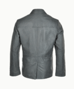 Men's Leather Blazer Gray Boston