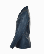 Men's Leather Blazer Navy Boston