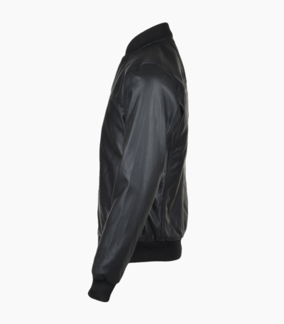 Men's Leather Bomber Jacket Black Memphis