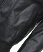 Men's Leather Bomber Jacket Black Memphis