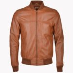 Men's Leather Bomber Jacket Tan Memphis