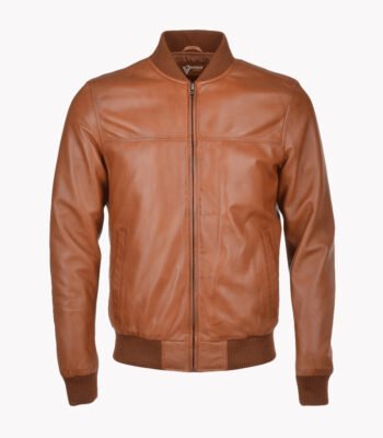 Men's Leather Bomber Jacket Tan Memphis