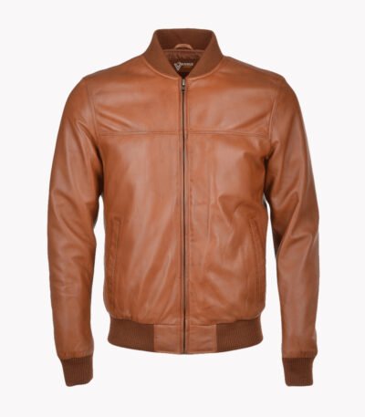Men's Leather Bomber Jacket Tan Memphis