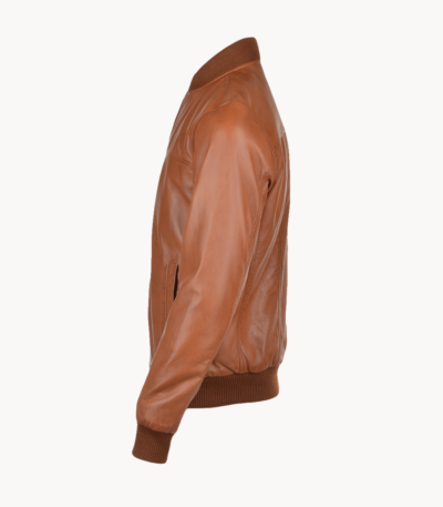 Men's Leather Bomber Jacket Tan Memphis