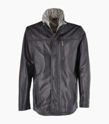Men's Leather Jacket Black Sacramento