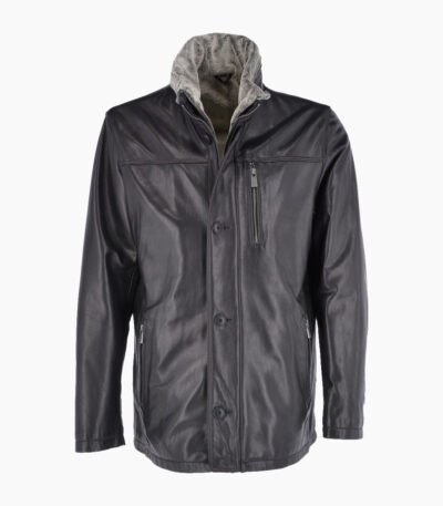 Men's Leather Jacket Black Sacramento