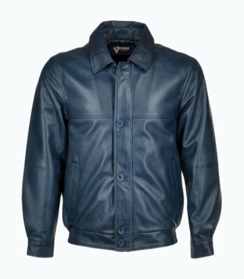 Men's Leather Jacket Navy Fresno