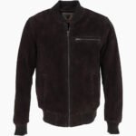 Men's Suede Bomber Jacket Brown Mesa