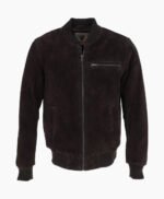 Men's Suede Bomber Jacket Brown Mesa