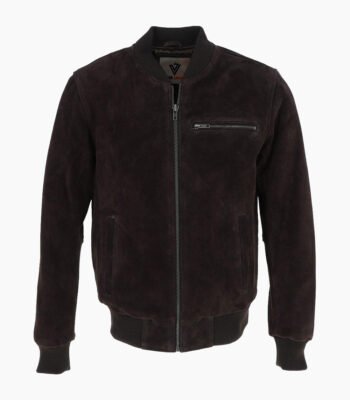 Men's Suede Bomber Jacket Brown Mesa