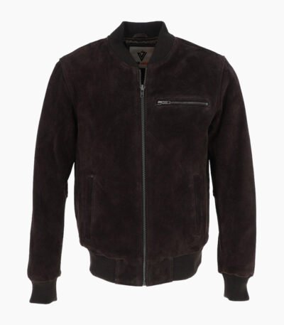 Men's Suede Bomber Jacket Brown Mesa