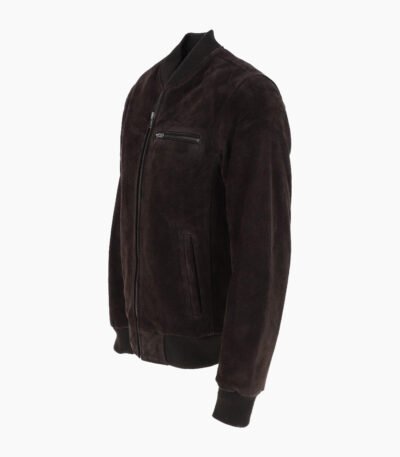Men's Suede Bomber Jacket Brown Mesa