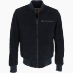 Men's Suede Bomber Jacket Navy Mesa