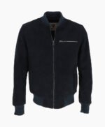 Men's Suede Bomber Jacket Navy Mesa