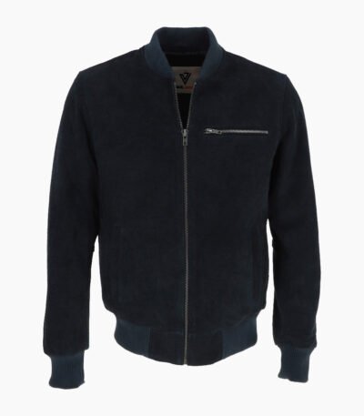 Men's Suede Bomber Jacket Navy Mesa
