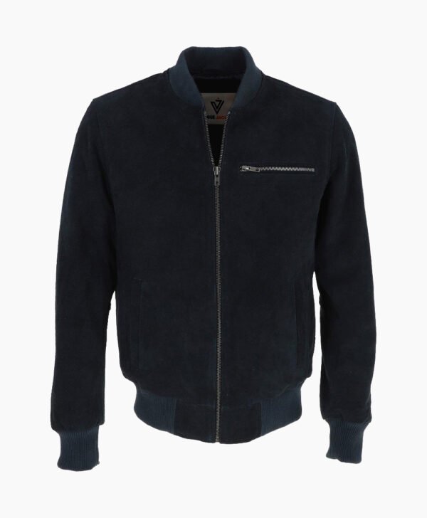 Men's Suede Bomber Jacket Navy Mesa