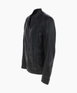 Men's Leather Biker Jacket Black Oakland