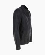 Men's Leather Biker Jacket Black Oakland