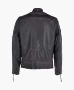 Men's Leather Biker Jacket Black Raleigh